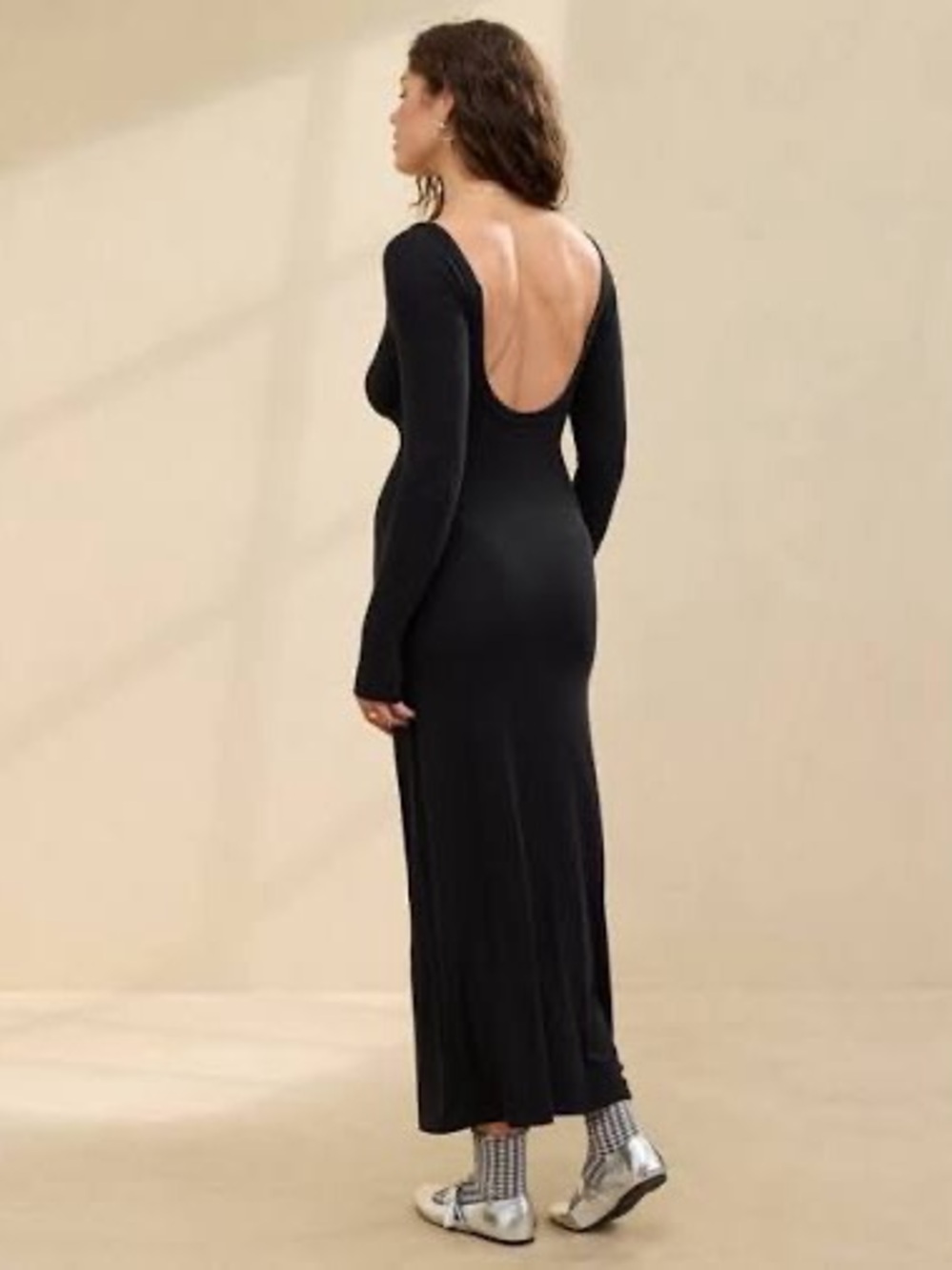 Aerie Bodycon Low Open Back Maxi Dress - M